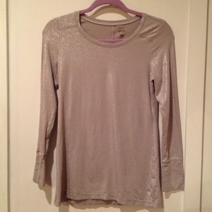 a.n.a. silvery grey long sleeve shirt